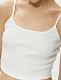 Basic Crop Atlet İnce Askılı Ribanalı Pamuklu