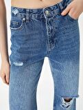 4SAL40095MD Koton Kadın Jean Pantolon ORTA İNDİGO