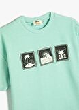 Koton Baskılı Yeşil Erkek Çocuk  T-Shirt 4SKB10239TK