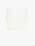 4SKG10188AK Koton Kız Çocuk T-shirt EKRU