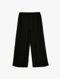 Basic Pantolon Geniş Paça Beli Lastikli Dokulu