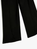 Basic Pantolon Geniş Paça Beli Lastikli Dokulu