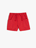 Basic Şort Beli Bağlamalı Cep Detaylı Pamuklu