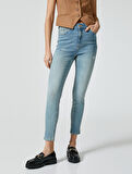 Yüksek Bel Skinny Kot Pantolon Cepli Pamuklu - Carmen Jean
