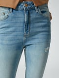 Yüksek Bel Skinny Kot Pantolon Cepli Pamuklu - Carmen Jean