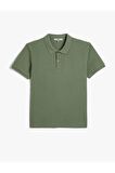 Polo Yaka Tişört Slim Fit Düğmeli Kısa Kollu