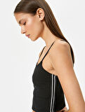 Askılı Kısa Spor Atlet Yanları Çizgili Slim Fit