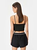 Askılı Kısa Spor Atlet Yanları Çizgili Slim Fit