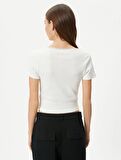 4SAL10229IK Koton Kadın T-shirt EKRU