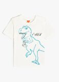 Koton Baskılı Ekru Erkek T-Shirt 4SMB10212TK-A