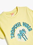 Koton Baskılı Sarı Erkek T-Shirt 4SMB10227TK-A