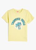 Koton Baskılı Sarı Erkek T-Shirt 4SMB10227TK