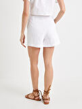 Fisto Mini Şort Cepli Pamuklu Normal Bel