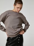 Basic Sweatshirt Bisiklet Yaka Uzun Kollu