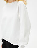 Basic Sweatshirt Bisiklet Yaka Uzun Kollu Rahat Kalıp 