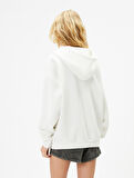 Basic Oversize Fermuarlı Sweatshirt Kapüşonlu Uzun Kanguru Cepli 