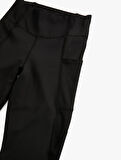 Cepli Spor Tayt Dikiş Detaylı Slim Fit