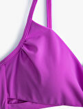 Drapeli Bikini Üstü Pedli Astarlı