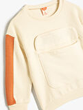 Sweatshirt Uzun Kollu Cepli Baskılı Pamuklu