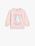 Sweatshirt Unicorn Baskılı Uzun Kollu Şardonlu Pamuklu