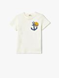4SKB10473TK Erkek Çocuk T-shirt EKRU