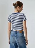 Koton U Yaka Lacivert Kadın T-Shirt 4SAL10190IK