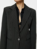 Slim Fit Blazer Ceket Tek Düğmeli Cep Detaylı
