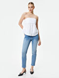Slim Fit Kot Pantolon Esnek Standart Bel - Eve Slim Jeans