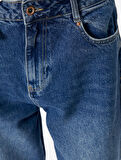 Mom Fit Kot Pantolon Standart Bel Cepli Pamuklu - Mom Jean