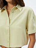 Crop Gömlek Kısa Kollu Düğmeli