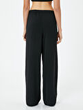 Etekli Pantolon Kruvaze Bağlama Detaylı Bol Paça 