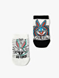2'li Bugs Bunny Baskılı Çorap Seti Lisanslı
