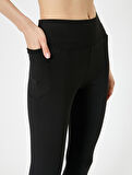 Sporcu Taytı Yüksek Bel Cepli Slim Fit