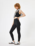 Spor Tayt Yüksek Bel Biyeli Bilek Boy Slim Fit