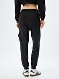 Jogger Eşofman Altı Yüksek Bel Bağcıklı Cep Detaylı Bol Kalıp İnterlok