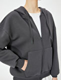 Kapüşonlu Oversize Kanguru Cepli Sweatshirt
