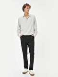 Chino Pantolon Slim Fit Beli Bağcıklı Katlamalı Paça Cep Detaylı
