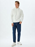 Kapşonlu Sweatshirt Basic Pamuk Karışımlı