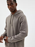 Kapşonlu Sweatshirt Basic Pamuk Karışımlı