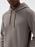 Kapşonlu Sweatshirt Basic Pamuk Karışımlı
