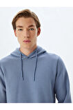 Şardonlu Pamuklu Basic Kapşonlu Sweatshirt