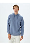 Şardonlu Pamuklu Basic Kapşonlu Sweatshirt