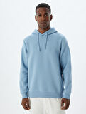 Şardonlu Pamuk Karışımlı Basic Kapşonlu Sweatshirt