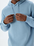 Şardonlu Pamuk Karışımlı Basic Kapşonlu Sweatshirt