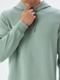 Şardonlu Pamuk Karışımlı Basic Kapşonlu Sweatshirt