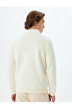 Yarım Fermuarlı Yaka Basic Şardonlu Pamuk Karışımlı Uzun Kollu Sweatshirt