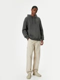 Oversize Sweatshirt Kapşonlu Basic Uzun Kollu Kanguru Cep Detaylı Şardonlu 