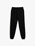 Basic Jogger Eşofman Altı Dokulu Beli Lastikli Cepli