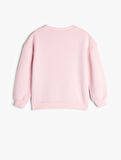 Sweatshirt Slogan Baskılı Uzun Kollu Şardonlu 