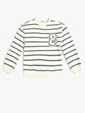 Sweatshirt Uzun Kollu Bisiklet Yaka Aplike Detaylı